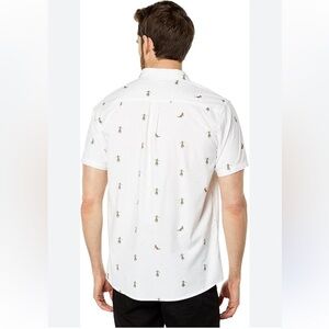 Rip Curl Men's White Hula Girl Aloha Short Sleeve Button Down Shirt